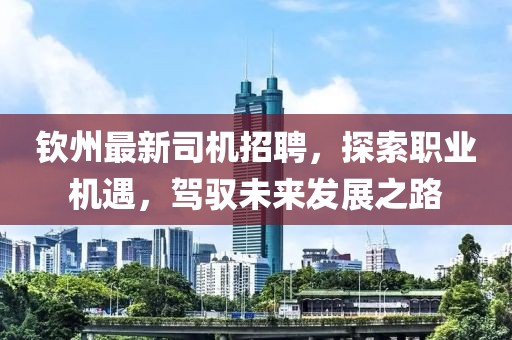 钦州最新司机招聘，探索职业机遇，驾驭未来发展之路