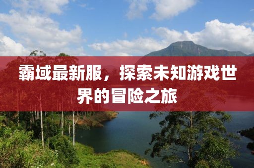 霸域最新服，探索未知游戏世界的冒险之旅