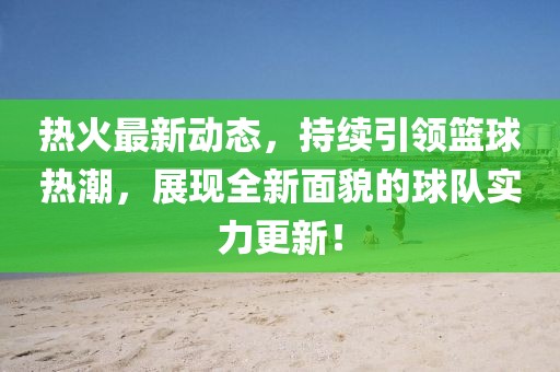 热火最新动态，持续引领篮球热潮，展现全新面貌的球队实力更新！