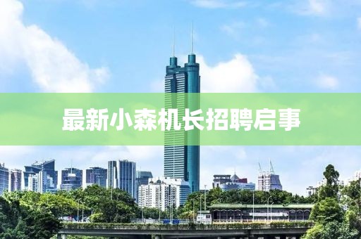 最新小森机长招聘启事