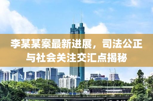 李某某案最新进展，司法公正与社会关注交汇点揭秘