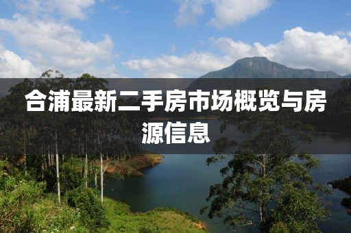 合浦最新二手房市场概览与房源信息