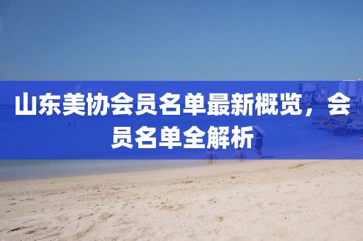 山东美协会员名单最新概览，会员名单全解析