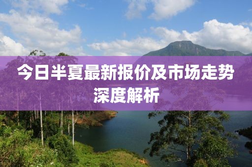 今日半夏最新报价及市场走势深度解析