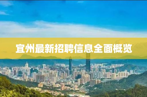 宜州最新招聘信息全面概览