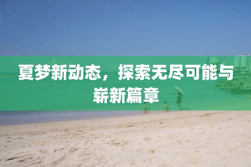夏梦新动态，探索无尽可能与崭新篇章
