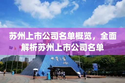 苏州上市公司名单概览，全面解析苏州上市公司名单
