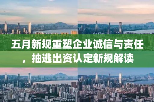 五月新规重塑企业诚信与责任，抽逃出资认定新规解读