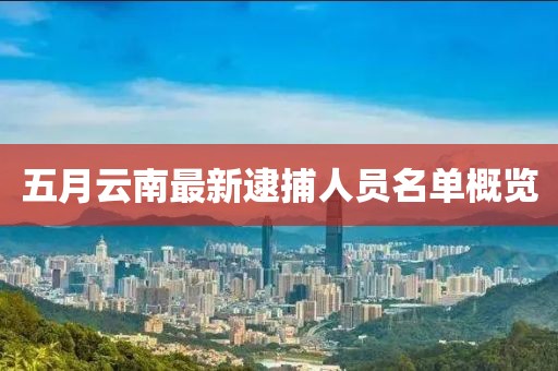 五月云南最新逮捕人员名单概览