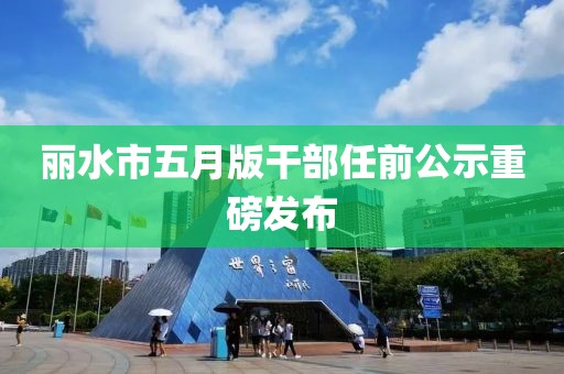 丽水市五月版干部任前公示重磅发布