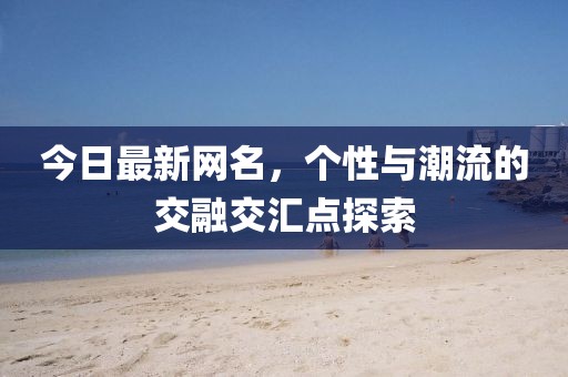 今日最新网名，个性与潮流的交融交汇点探索