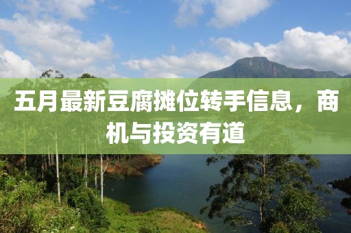 五月最新豆腐摊位转手信息，商机与投资有道