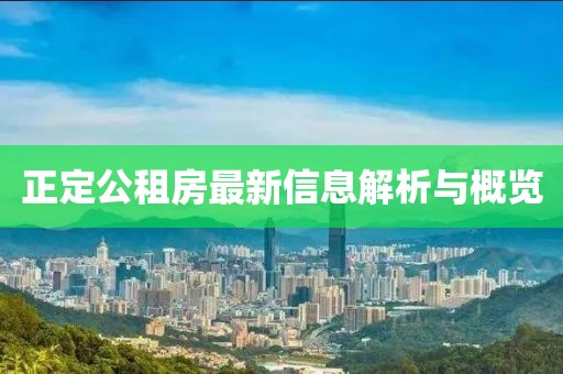 正定公租房最新信息解析与概览