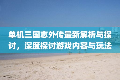 单机三国志外传最新解析与探讨，深度探讨游戏内容与玩法