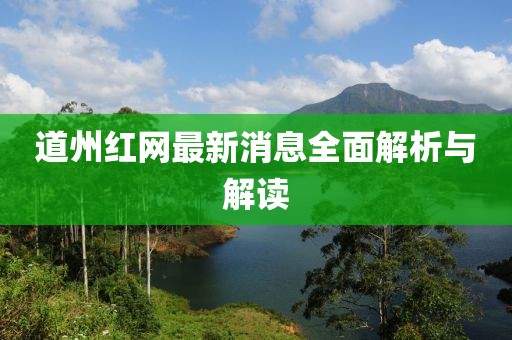 道州红网最新消息全面解析与解读