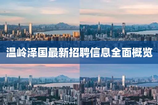 温岭泽国最新招聘信息全面概览
