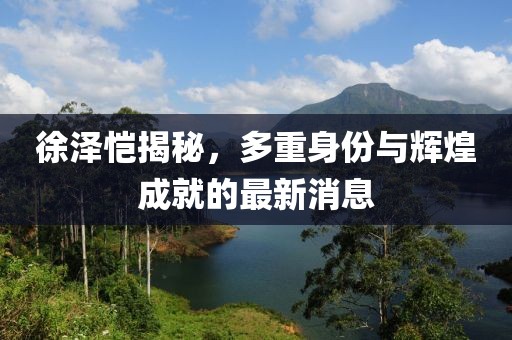 徐泽恺揭秘，多重身份与辉煌成就的最新消息