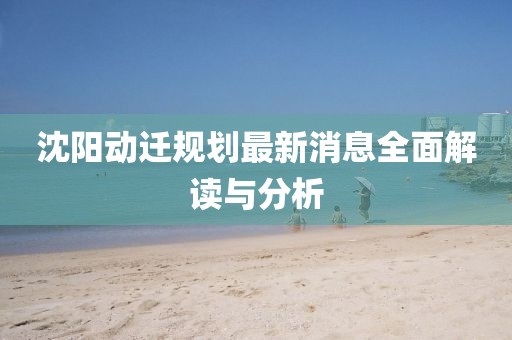 沈阳动迁规划最新消息全面解读与分析