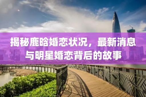 揭秘鹿晗婚恋状况，最新消息与明星婚恋背后的故事