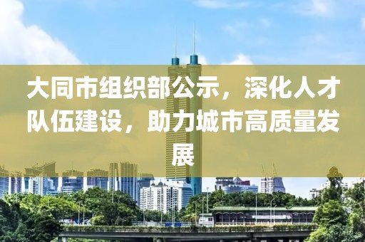 大同市组织部公示，深化人才队伍建设，助力城市高质量发展